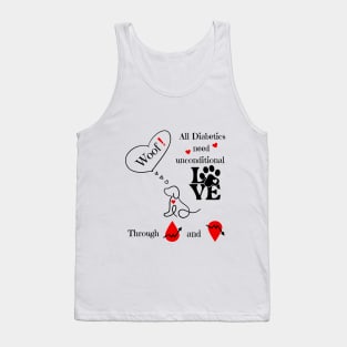 Diabetics Unconditional Dog Love Through Highs and Lows Tank Top